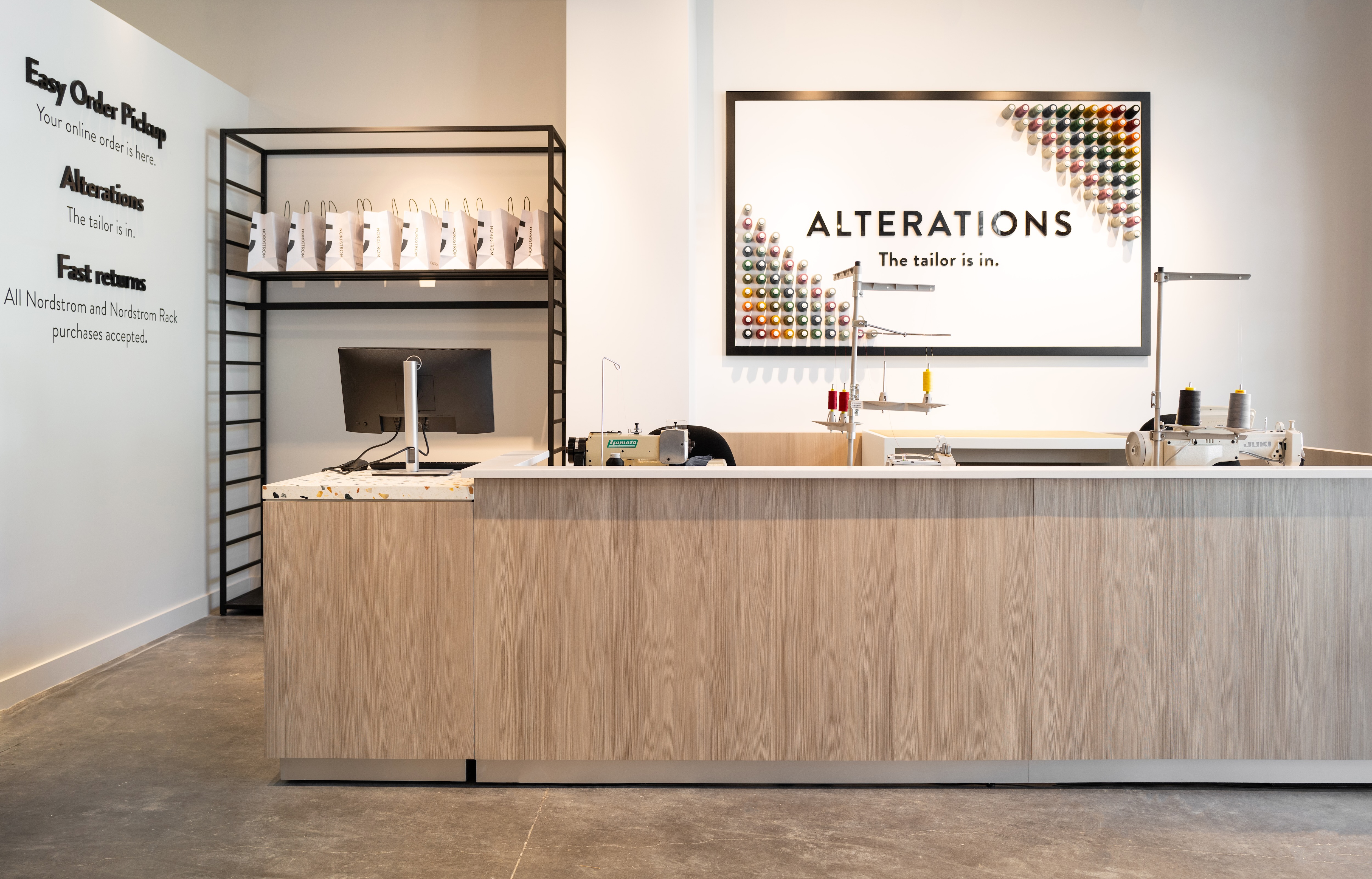 The alterations desk at Brooklyn's new Nordstrom Local.