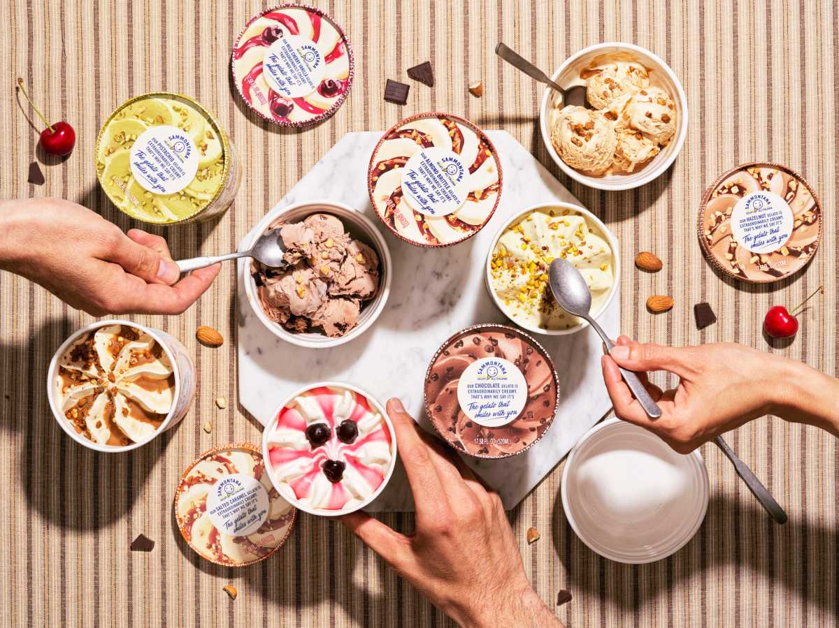 National Ice Cream Day: Sammontana brings Italian gelato and shade to Madison Square Park 2 boxes and dishes of ice cream gelato from Sammontana in Italy