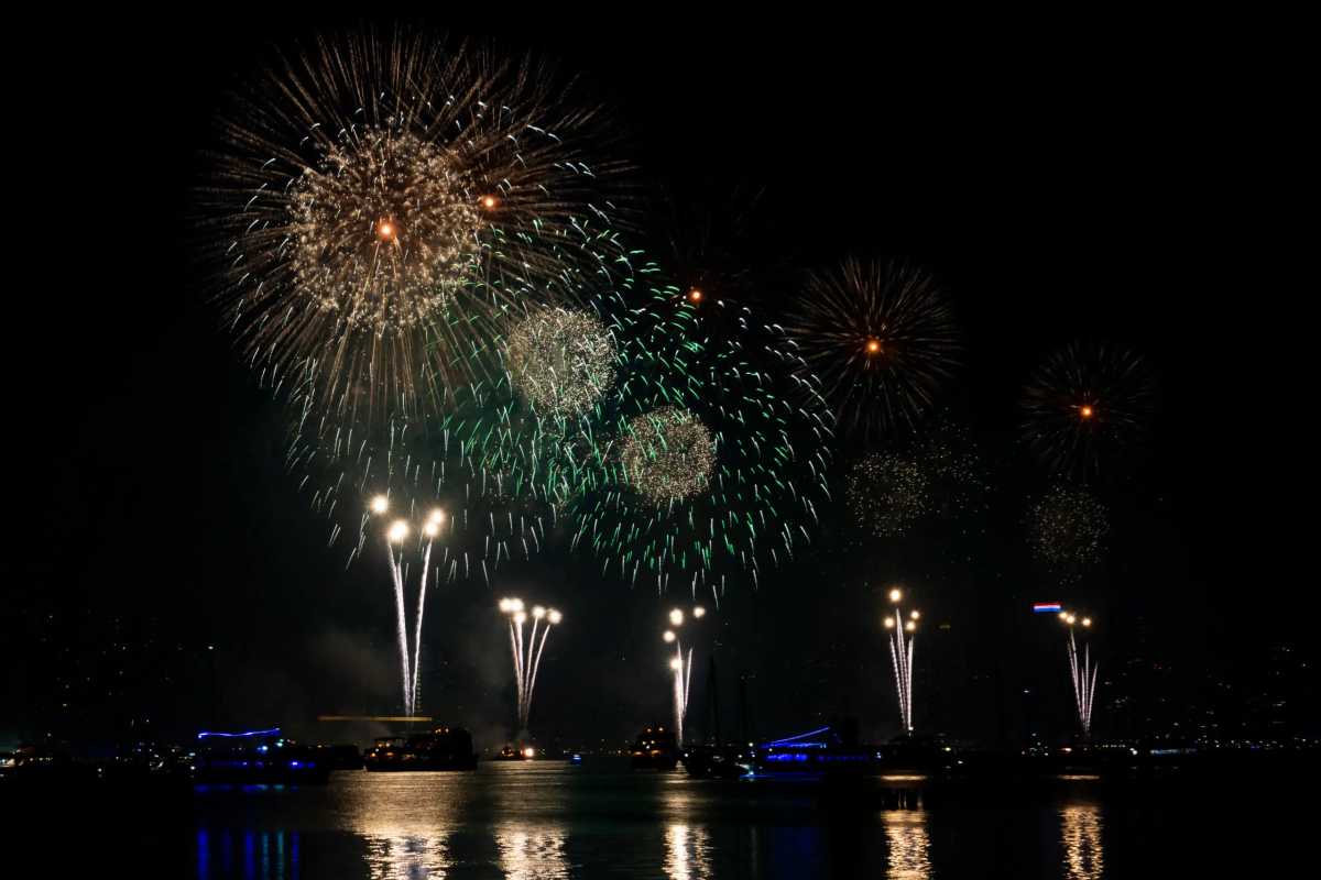 Macy's Fourth of July Fireworks Extravaganza: Where to watch the big show this Friday night 2 Fireworks in white light blasting off from barges on river