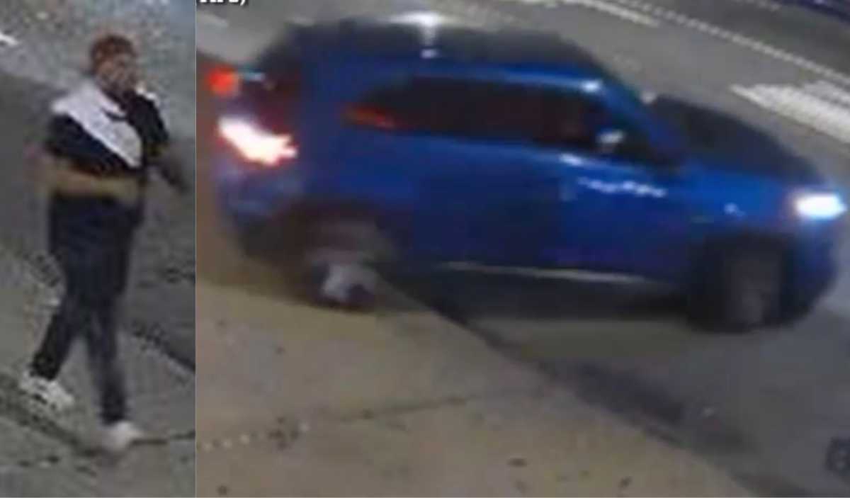 Man and blue suv on sidewalk involved in Bronx hit-and-run