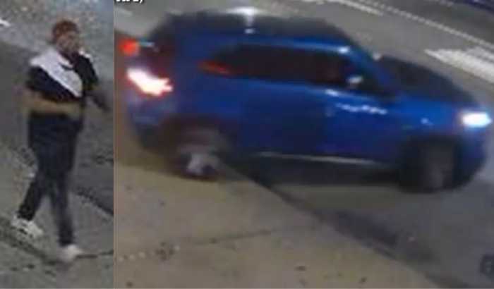 Man and blue suv on sidewalk involved in Bronx hit-and-run