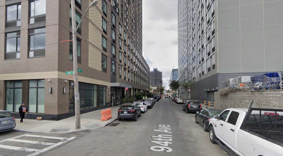 Street in Queens with tall buildings
