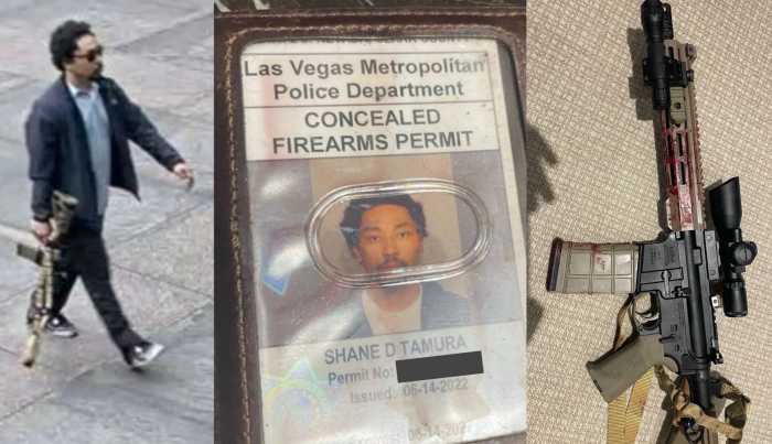 Midtown mass shooting suspect holding M4 rifle with photo of his permit