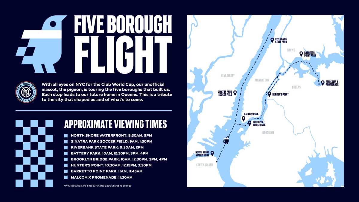 NYCFC Pigeon Flight