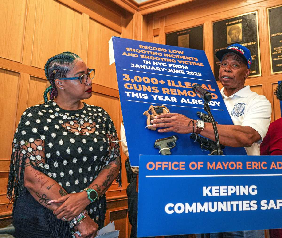 ‘New Second Amendment:’ How the NYPD, Manhattan DA are fighting radical online ghost gun manufacturers 4 man with woman pointing out 3D printed guns on board