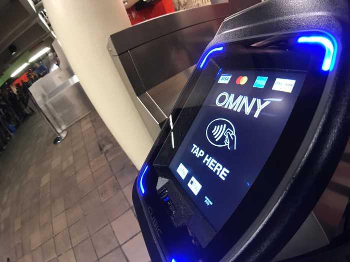 An OMNY entry point in New York City
