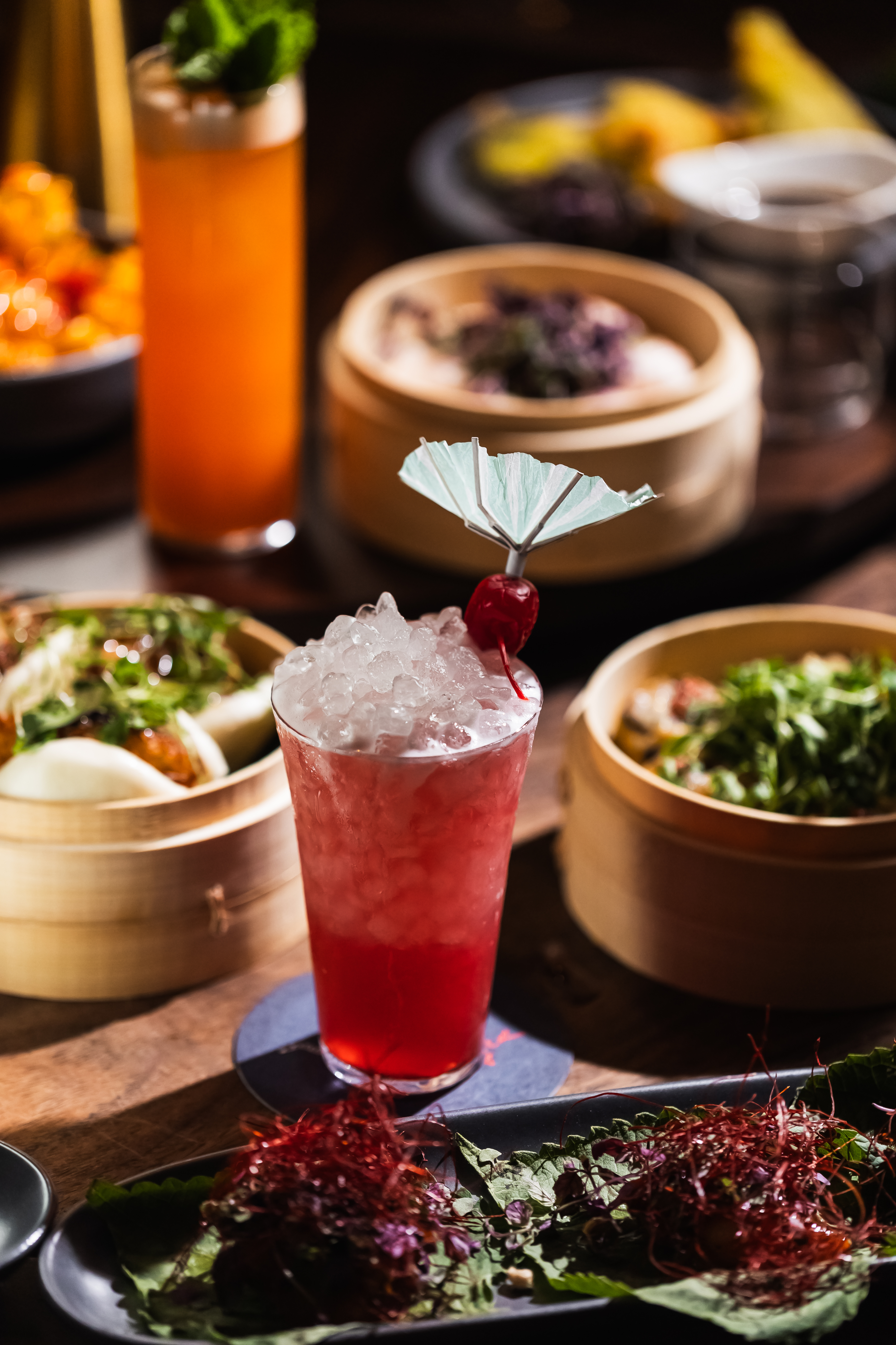 A cocktail pairs well with Lucky Tiger's menu.