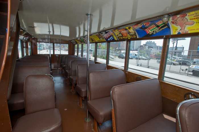Have a busload of fun at the New York Transit Museum’s 2025 Bus Festival in September 2 brown vintage bus seats