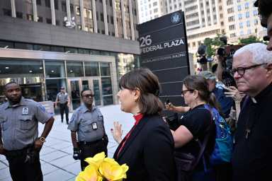 Faith leaders tried to get pass security at 26 Federal Plaza.