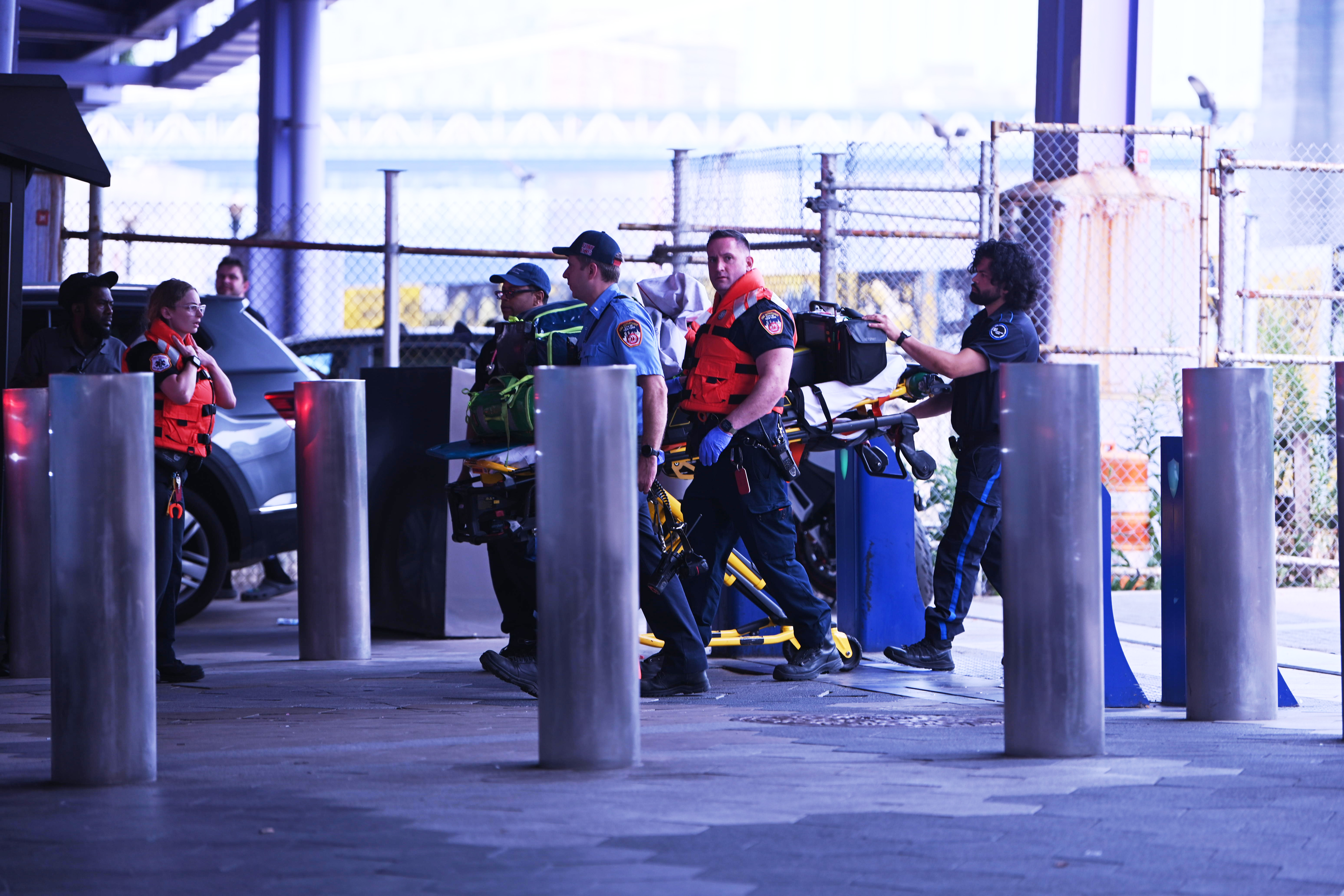 Paramedics at the scene of a DOA investigation.