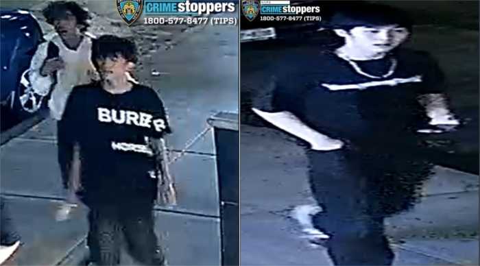 Surveillance images released by the NYPD on Aug. 21 show the other three suspects wanted in connection with a July 4 robbery