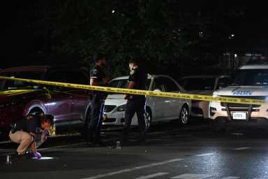 police at shooting scene in the Bronx