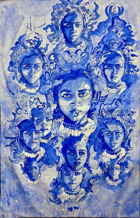 "Seema as Blue Tara in the Time of the Parables" by Pyaari Azaadi, 2025.