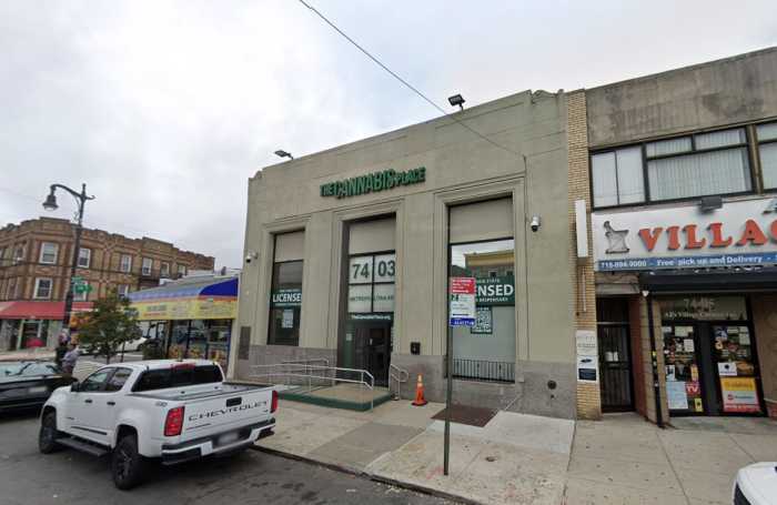 The Cannabis Place, a state-licensed dispensary on Metropolitan Avenue in Middle Village, Queens, is among more than 150 New York shops facing potential license issues after a recent reinterpretation of state proximity rules.