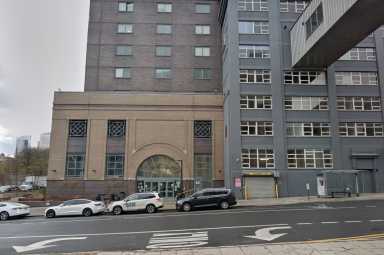 90 Sands Street in DUMBO, Brooklyn, a supportive and affordable housing building where a man was found dead Monday morning.