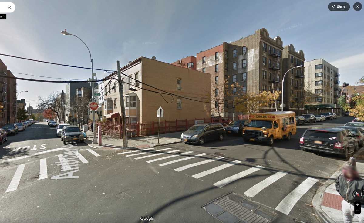 a street intersection during the day in the Bronx
