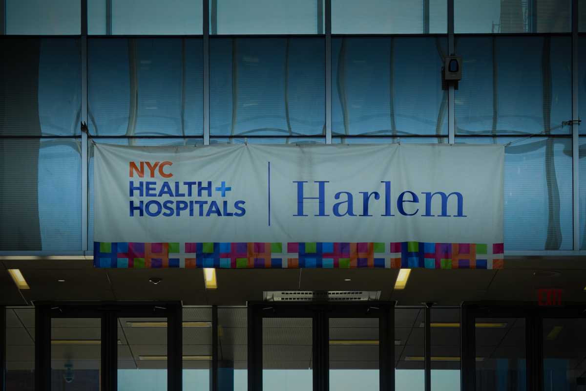 sign of NYC Harlem Hospital