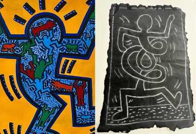 subway drawings, in color and black and white, by Keith Haring