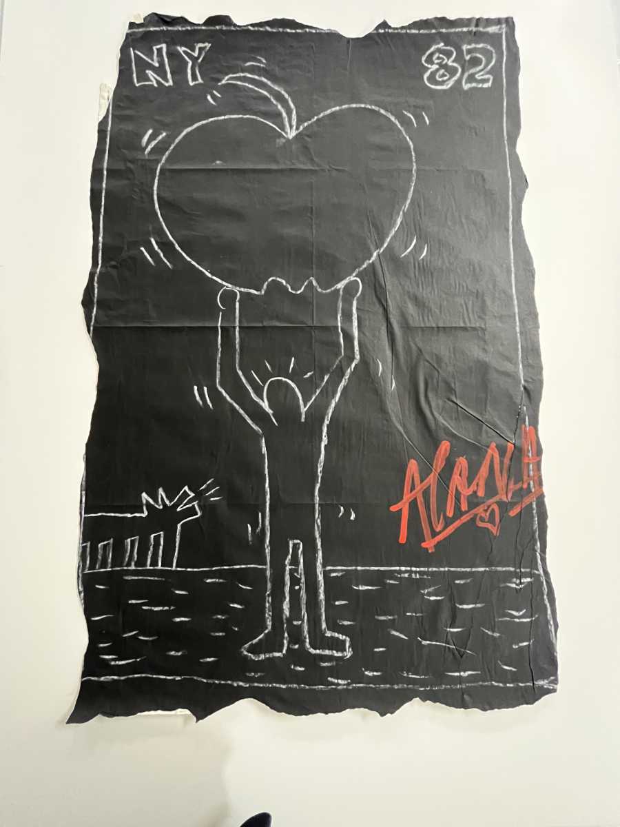Untitled subway drawing by Keith Haring, circa 1982.