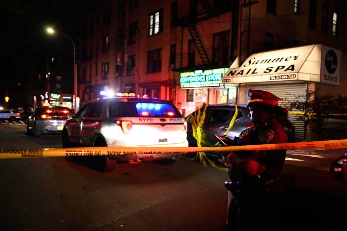 Police crime scene at night 
