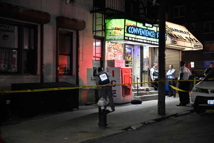 police crime scene in Queens at night