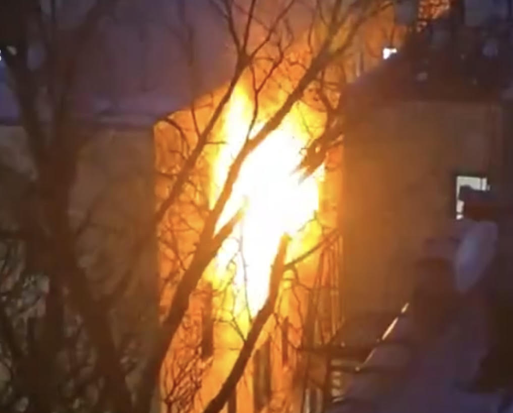flames shoot out of Bronx building set on fire