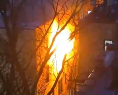 flames shoot out of Bronx building set on fire