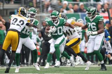 Breece Hall Jets Steelers