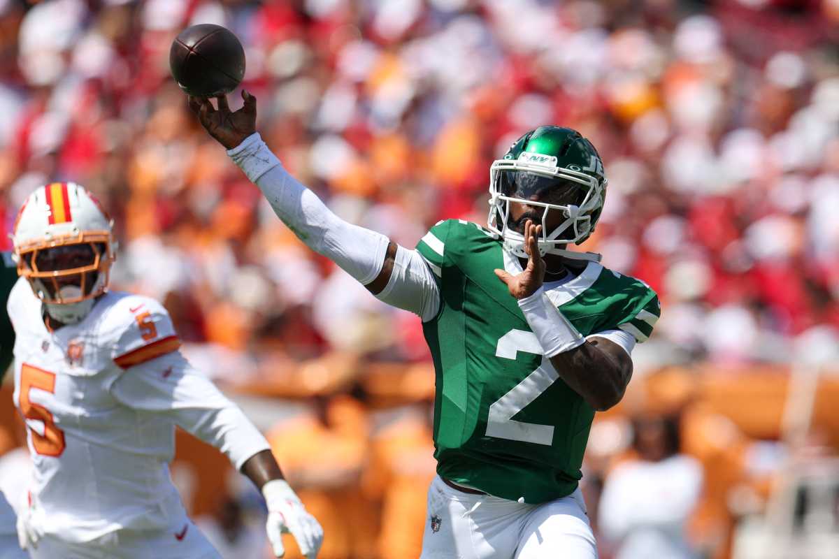 The Jets' Tyrod Taylor completed 26-of-36  passes, and finished with 197 passing yards. He also threw two touchdown passes — more than Mayfield. He rushed eight times for 48 yards.