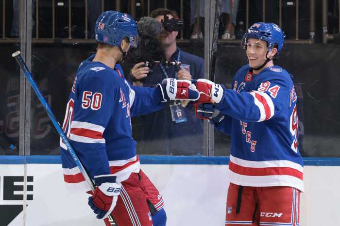 Rangers Gabe Perreault preseason Bruins