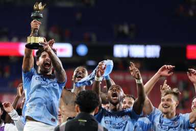 NYCFC Red Bulls hudson River Derby trophy