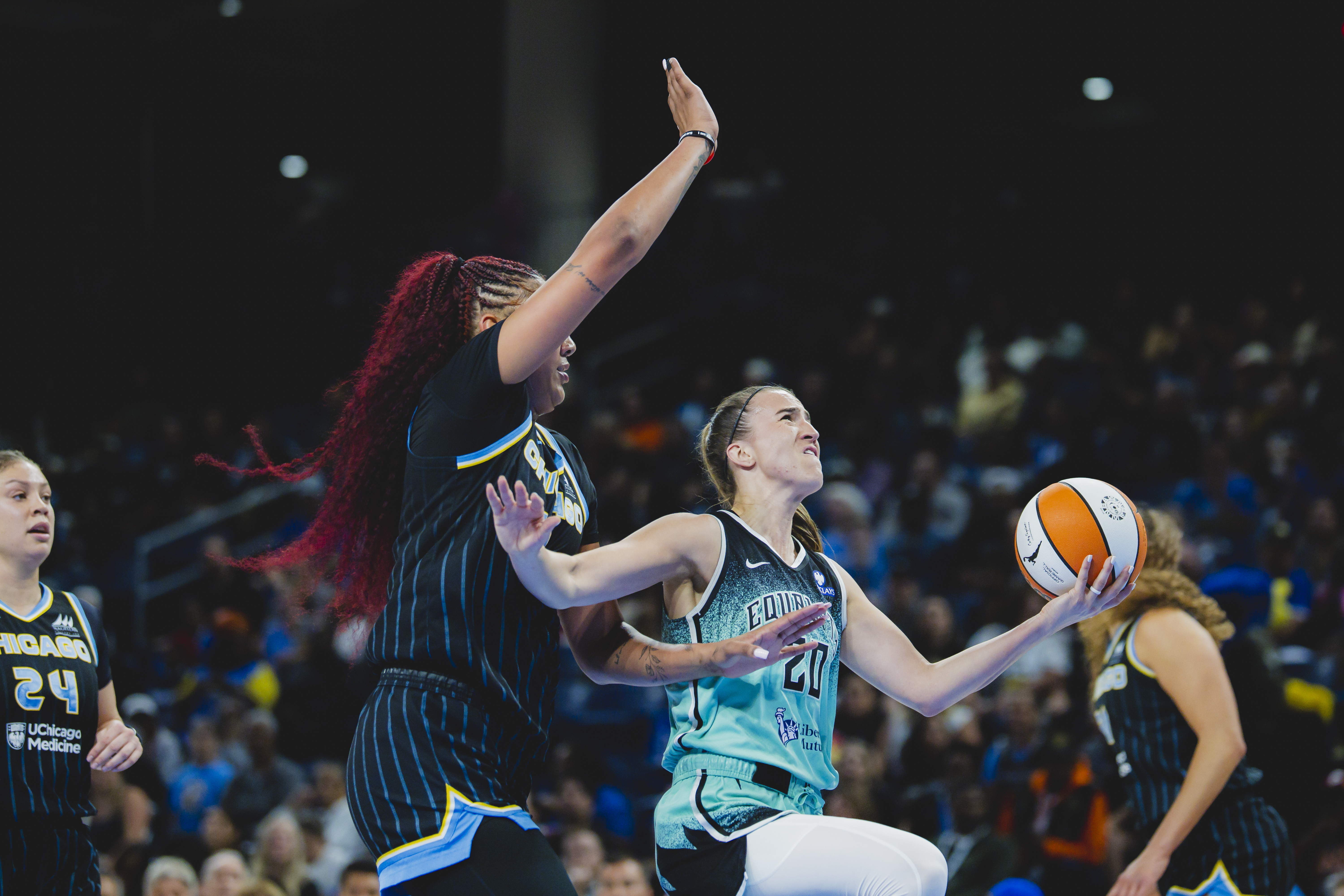 Liberty cruise to win to end regular season on high note 2 September 11th, 2025; New York Liberty defeat the Chicago Sky 91-86 at Wintrust Arena in Chicago, IL (Brandon Todd/New York Liberty)