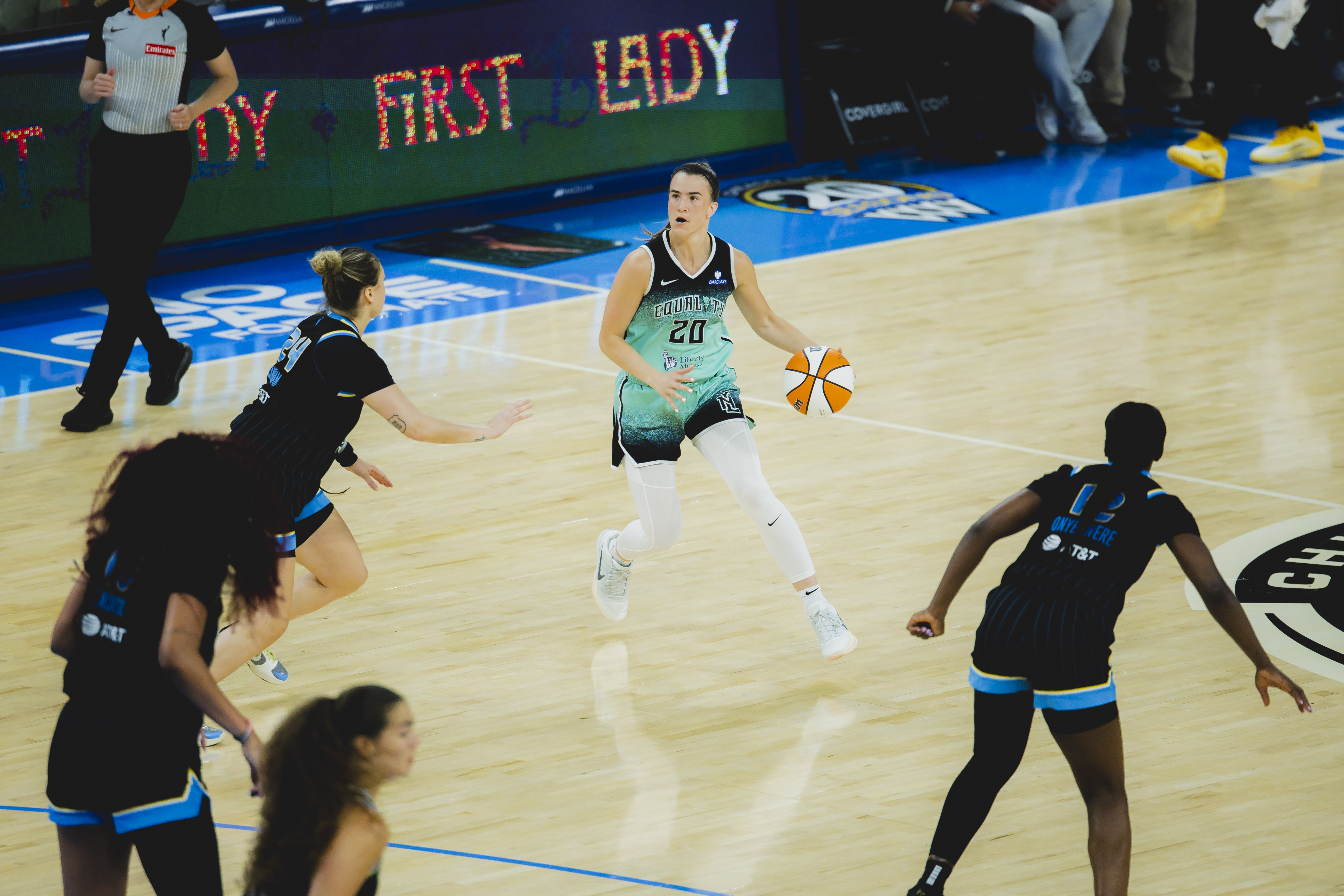 Liberty cruise to win to end regular season on high note 3 September 11th, 2025; New York Liberty defeat the Chicago Sky 91-86 at Wintrust Arena in Chicago, IL (Brandon Todd/New York Liberty)
