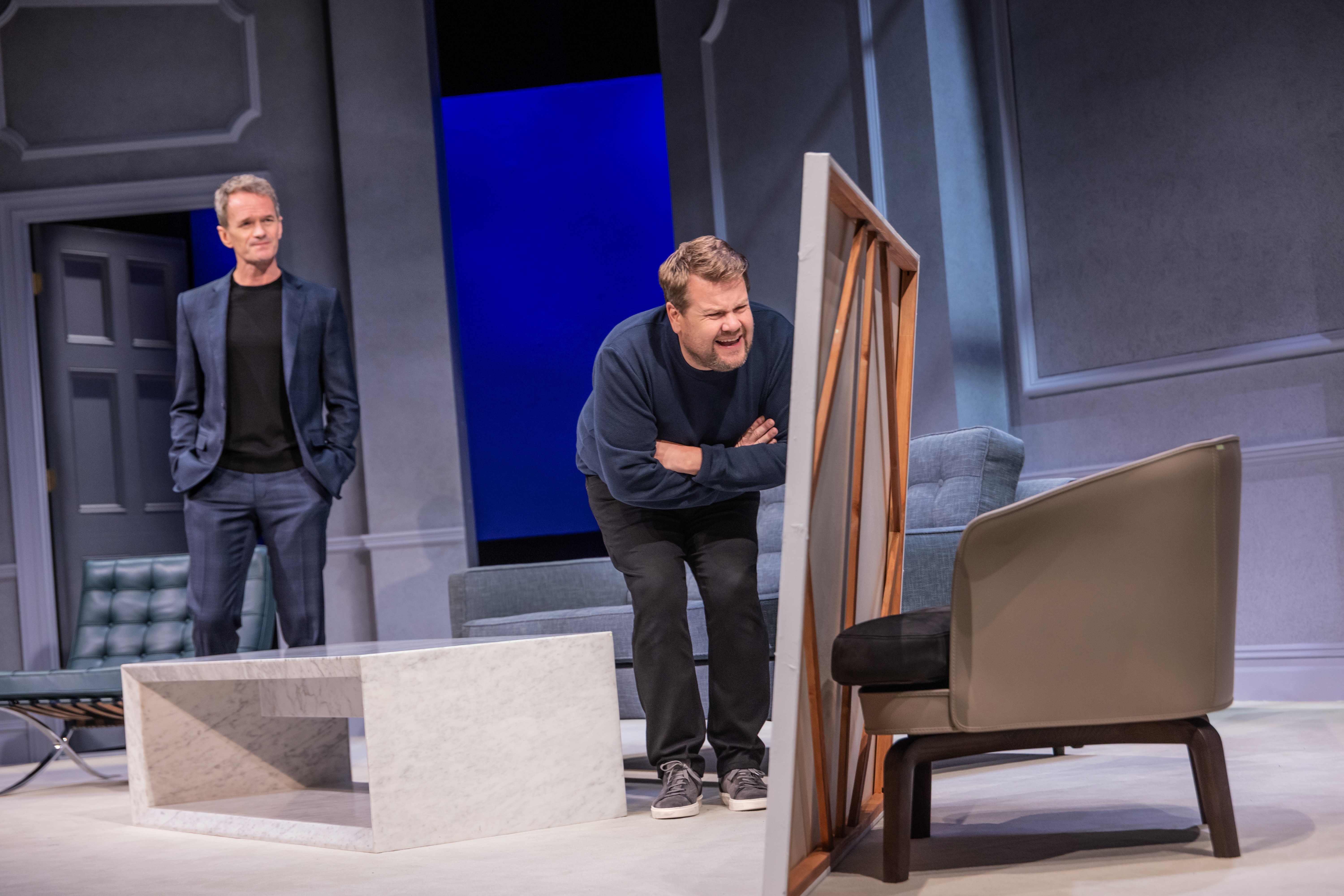 Neil Patrick Harris and James Corden in "Art."