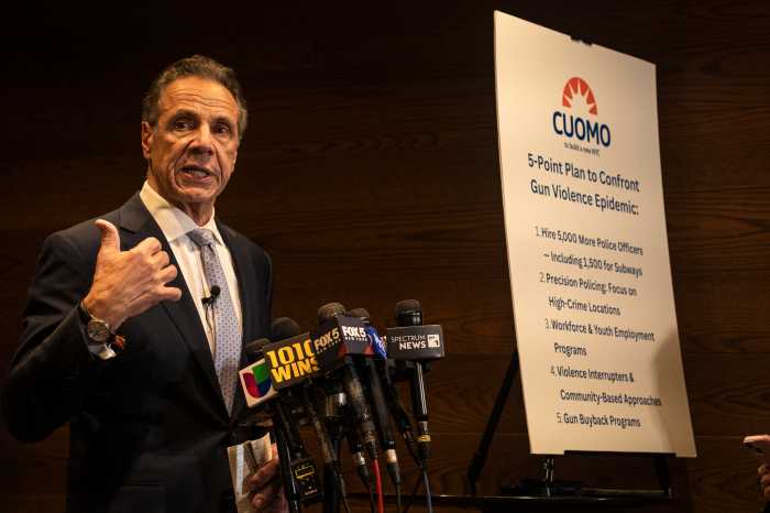Gov. Andrew Cuomo in Mayor's race speaking at press conference