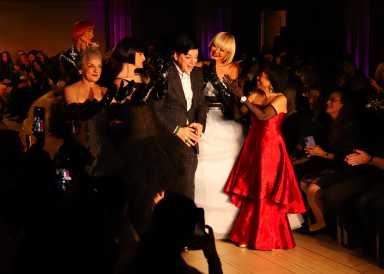 Malan Breton celebrates his show at NYFW.