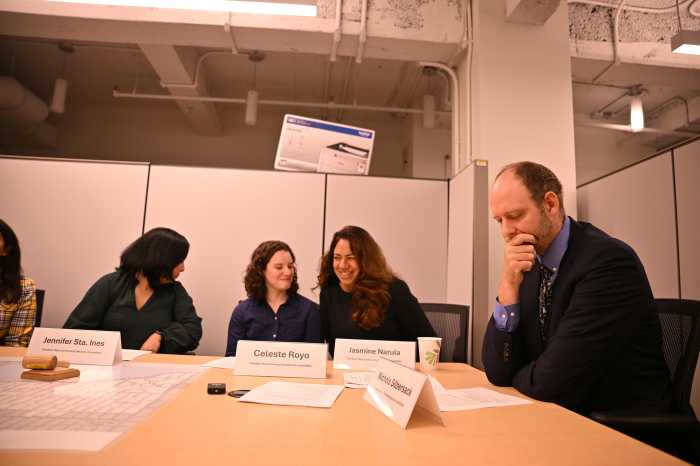 Nichols Silbersack, Governor Kathy Hochul’s appointee to the Freedom Plaza CAC, appears solemn after casting his vote in favor of the $11 billion casino proposal, which was ultimately rejected by the committee.