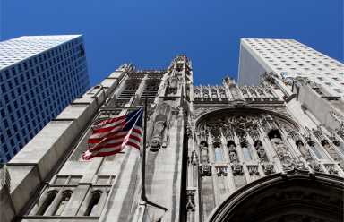 Saint Thomas Church, a historic Episcopal landmark at West 53rd Street and Fifth Avenue in Midtown Manhattan.
