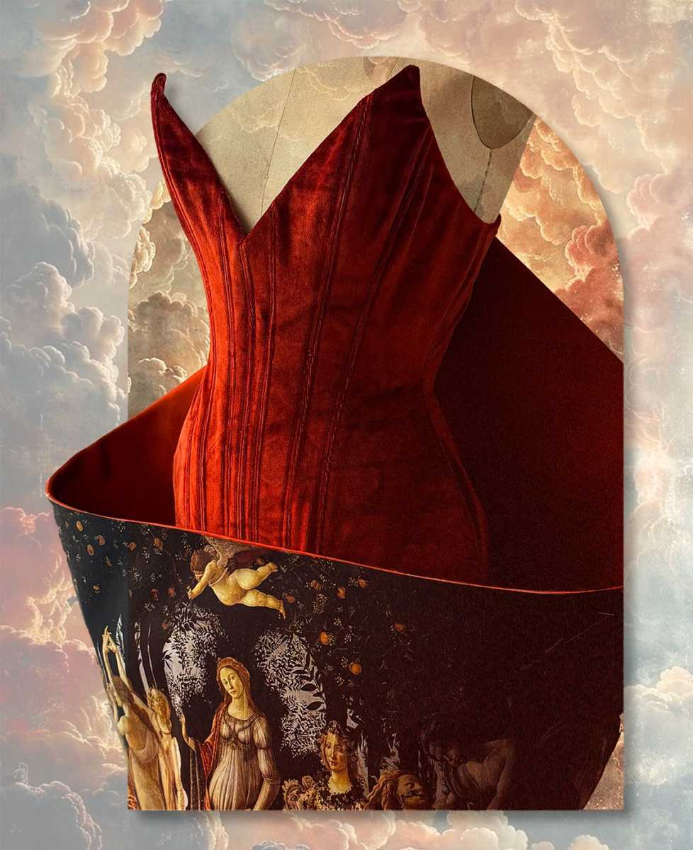 red corset design created by Padina Bondar