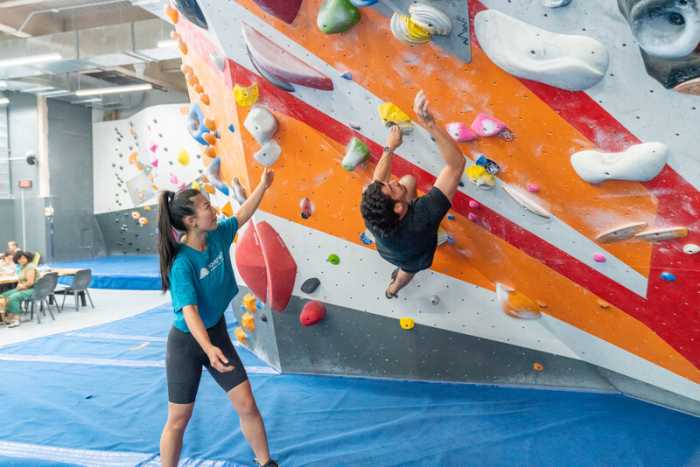 Movement Gyms offer fitness through rock climbing, bouldering and yoga.