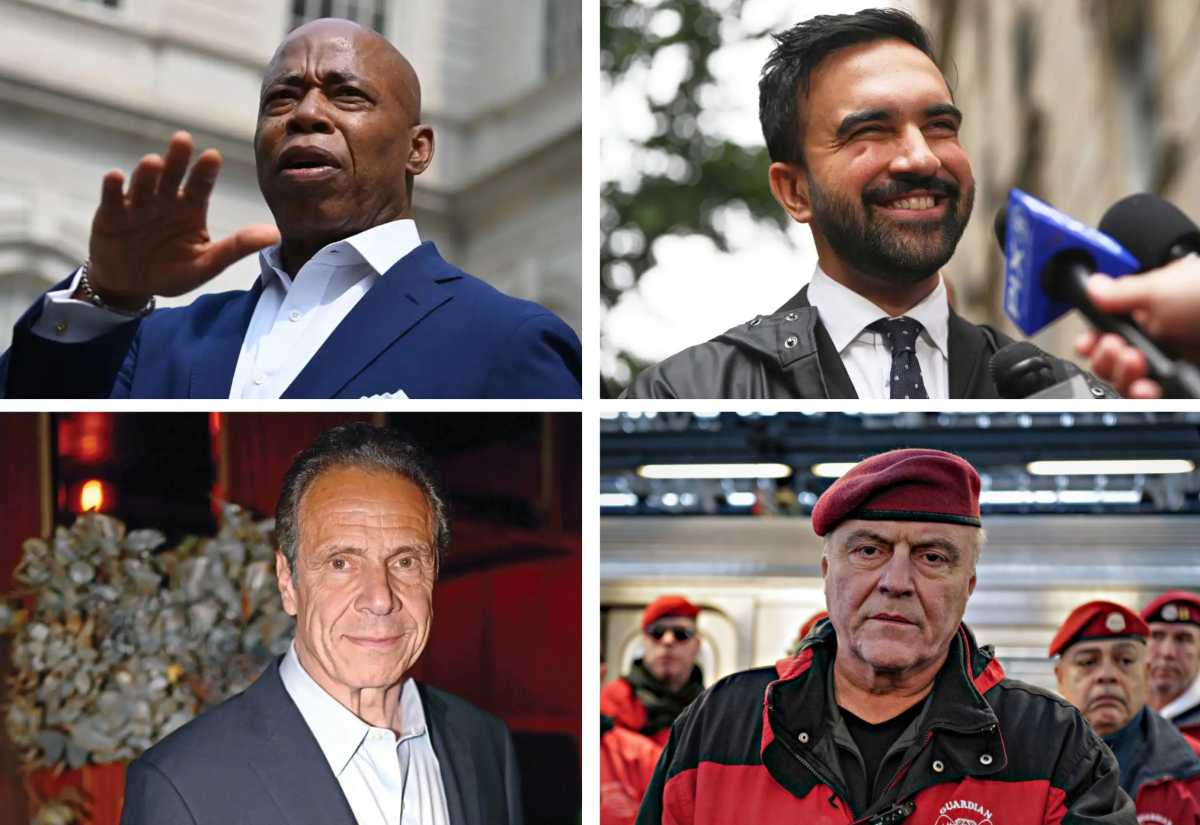 Photos of the four NYC mayoral candidates Eric Adams, Andrew Cuomo, Zohran Mamdani and Curtis Sliwa