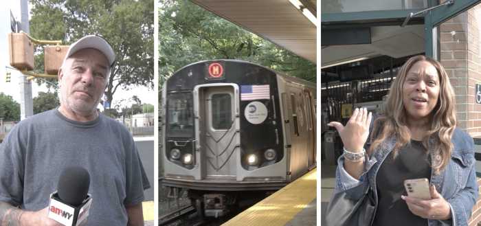 commuters on the M train talking about politics and issues important to them