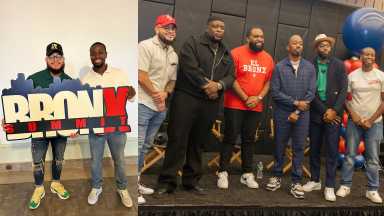 L: Jason Acosta and Kevin Brooks, founders of Bronx Summit. R: A Bronx Summit panel.