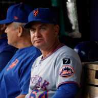Mets' David Stearns gives Carlos Mendoza vote of confidence despite tough 2nd half 7 Carlos Mendoza John Gibbons Mets coaching staff grey uniforms sitting