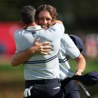 Europe dominates Ryder Cup opening session in disastrous morning for Team USA 7 Rory McIrloy Tommy Fleetwood embrace Team Europe Ryder Cup Bethpage Black