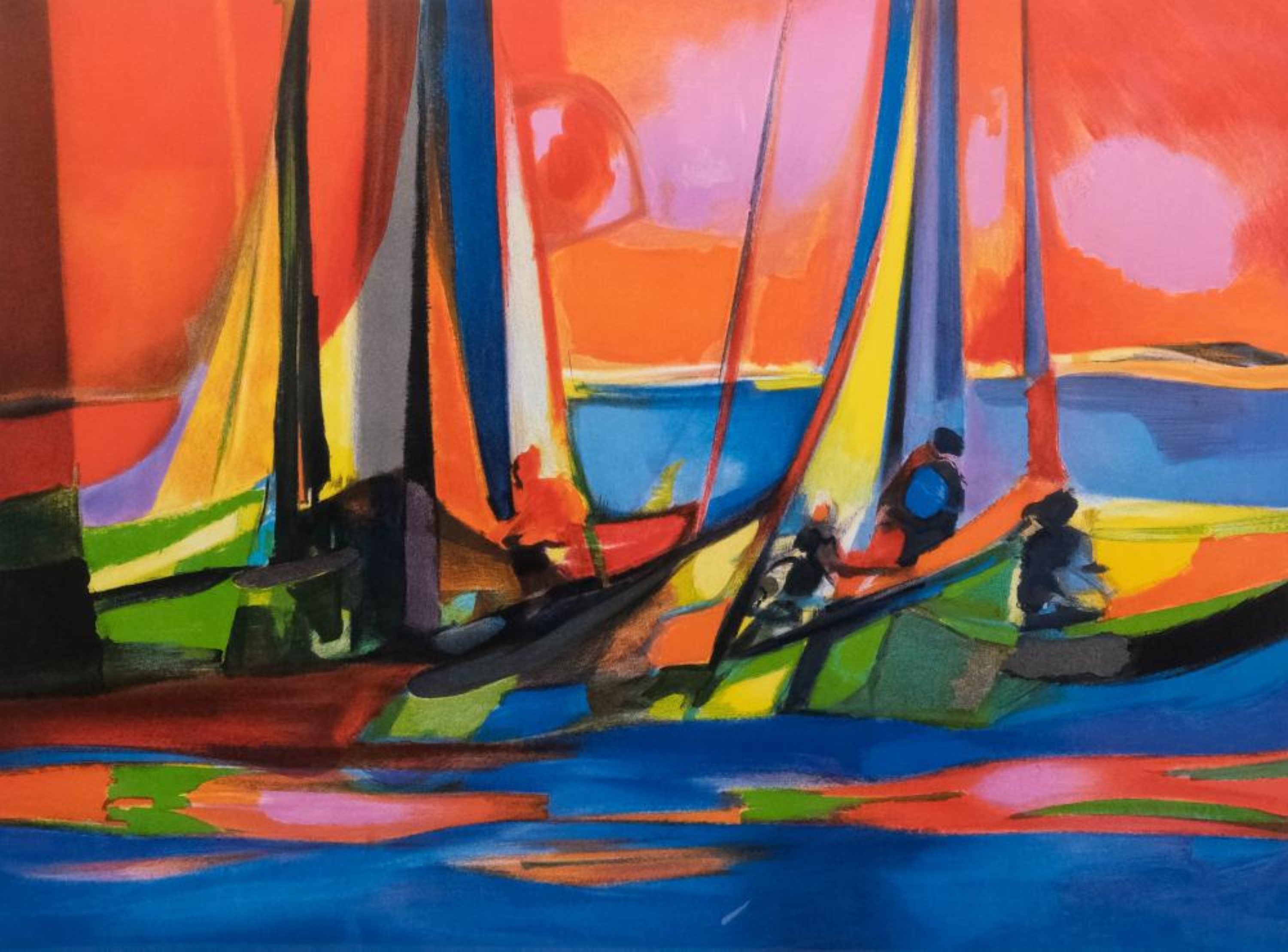 Four Yachtsmen by Marcel Mouly