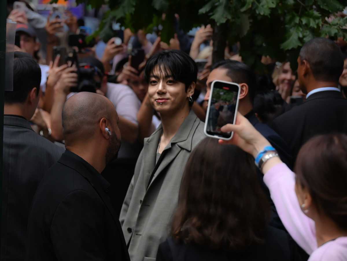 Jung Kook was spotted by fans at Calvin Klein's East Village NYFW show.