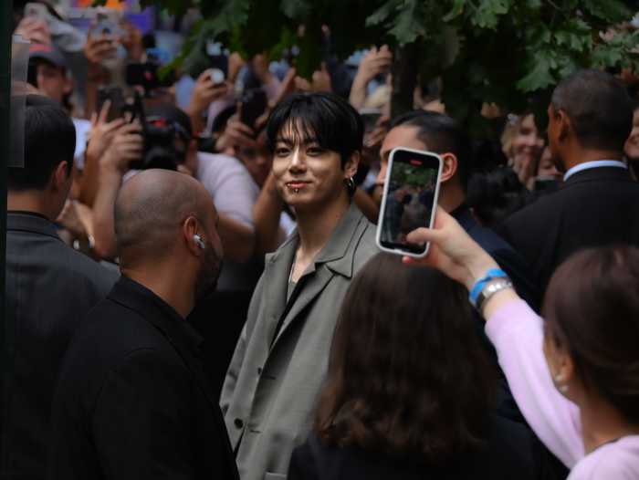 Jung Kook was spotted by fans at Calvin Klein's East Village NYFW show.