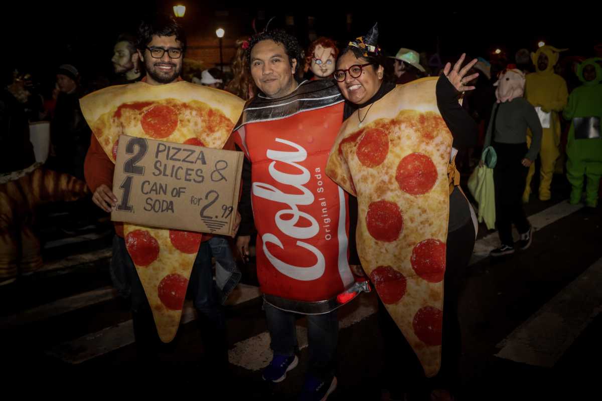costumed people at the Village Halloween Parade