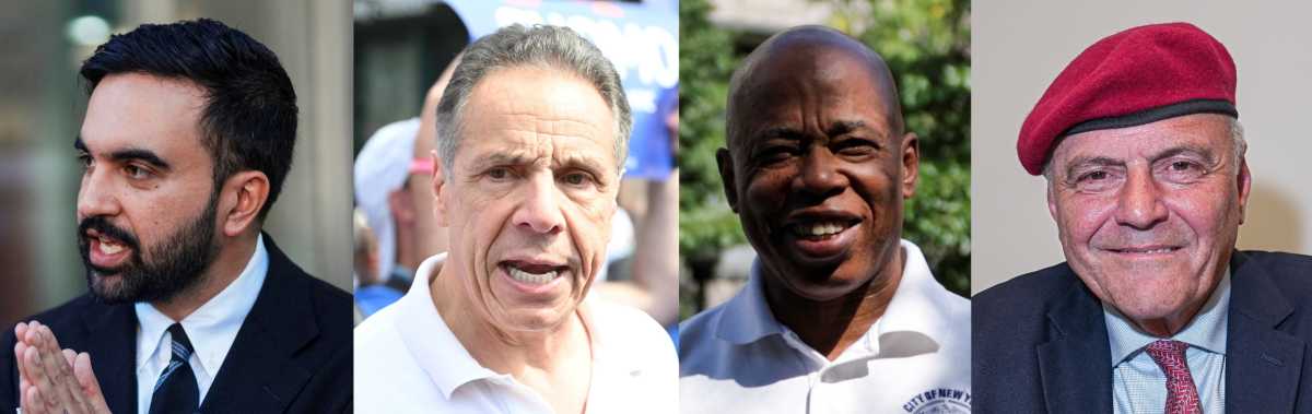 four NYC mayor's race candidates mamdani cuomo adams sliwa